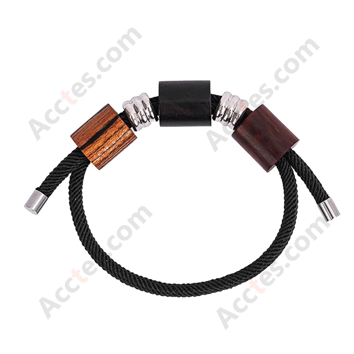 Wood Bead Braided Smart Bracelet Key IC‑ID Induction Accessory For Vehicle