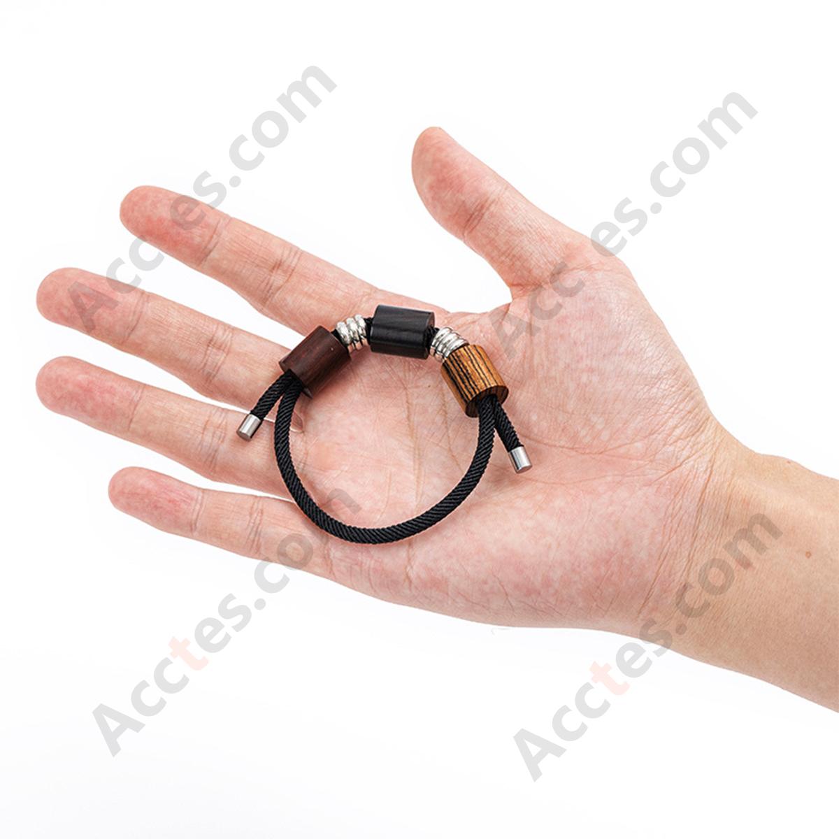 Wood Bead Braided Smart Bracelet Key IC‑ID Induction Accessory For Vehicle