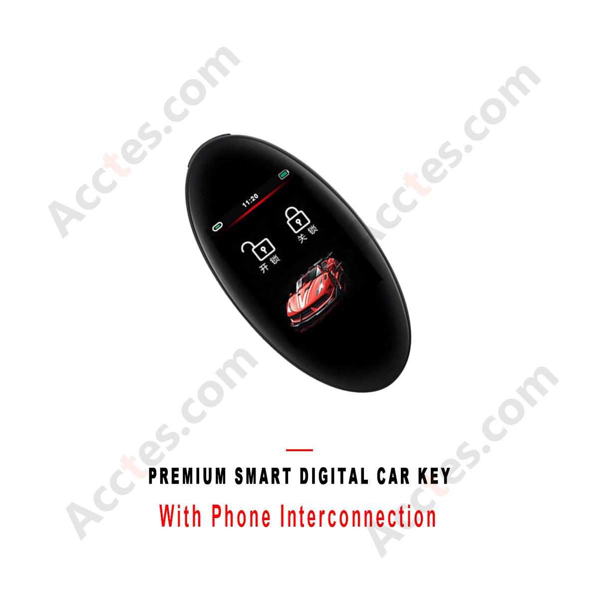 Premium Look Smart Digital Car Key Accessory With Phone Interconnection Function