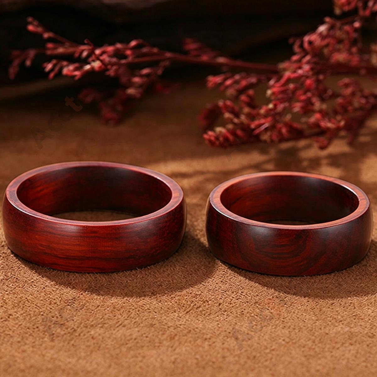 Size 6 Glossy ID Induction Sandalwood Smart Ring For Vehicle Door Access