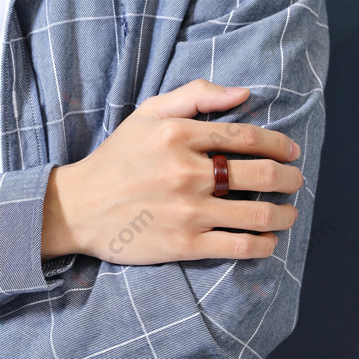 Size 7 Glossy ID Induction Sandalwood Smart Ring For Vehicle Door Access