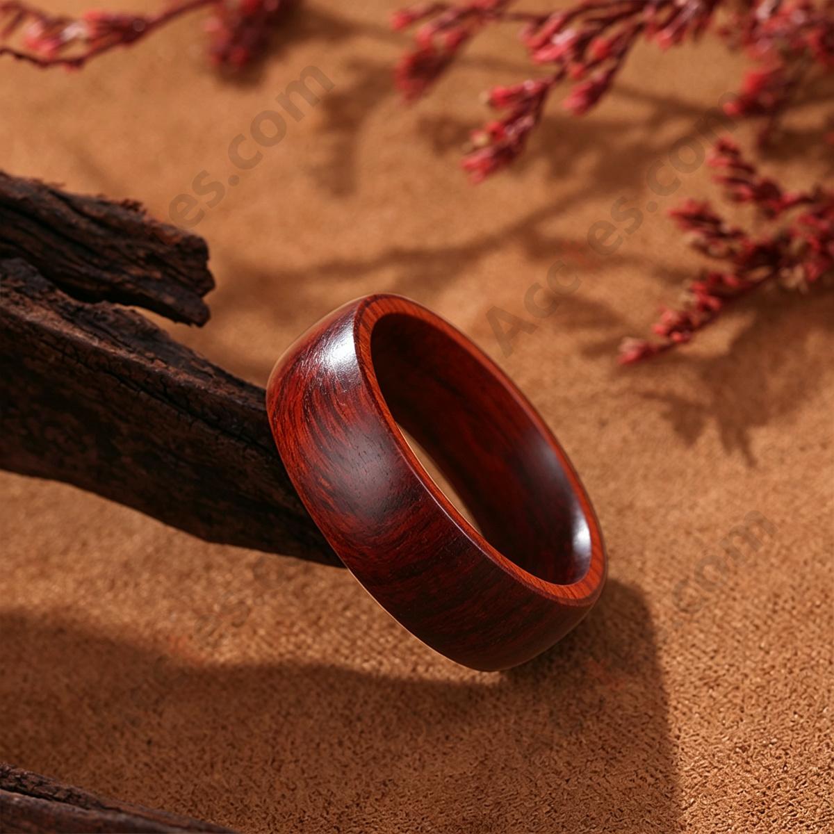 Size 8 Glossy ID Induction Sandalwood Smart Ring For Vehicle Door Access