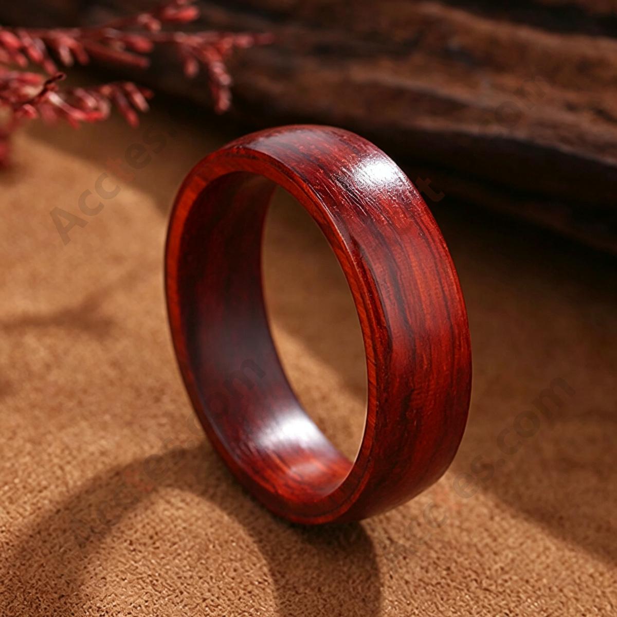 Size 8 Glossy ID Induction Sandalwood Smart Ring For Vehicle Door Access