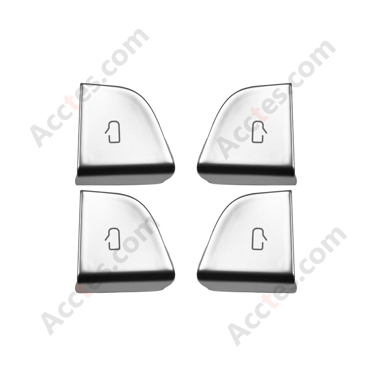 Silver Door Button Protective Cover Sticker For New Facelift Model Y Interior