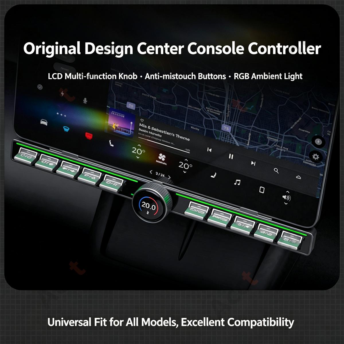Left‑Hand‑Drive Center Console Physical Buttons Under Screen For Model Y Interior