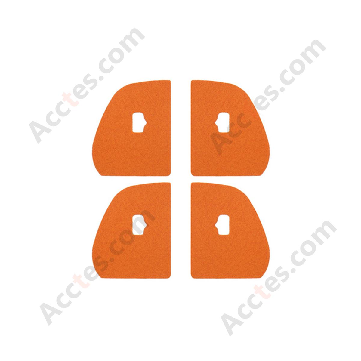 Suede Brown Hollow‑Cut Door Open Button Decor Sticker For New Facelift Model 3/Y