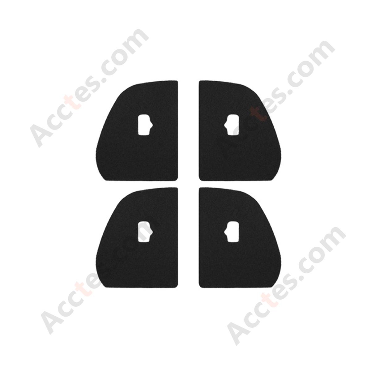Suede Black Hollow‑Cut Door Open Button Decor Sticker For New Facelift Model 3/Y