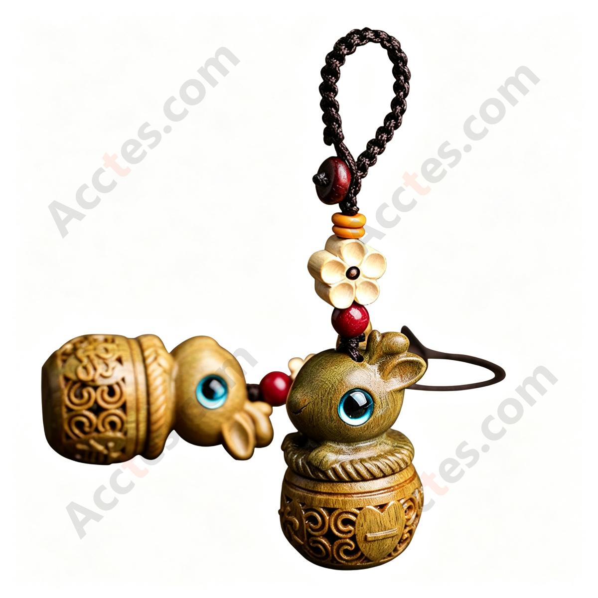 Deer‑Baby Style IC Induction Card Keychain Pendant Vehicle Access Key Ornament