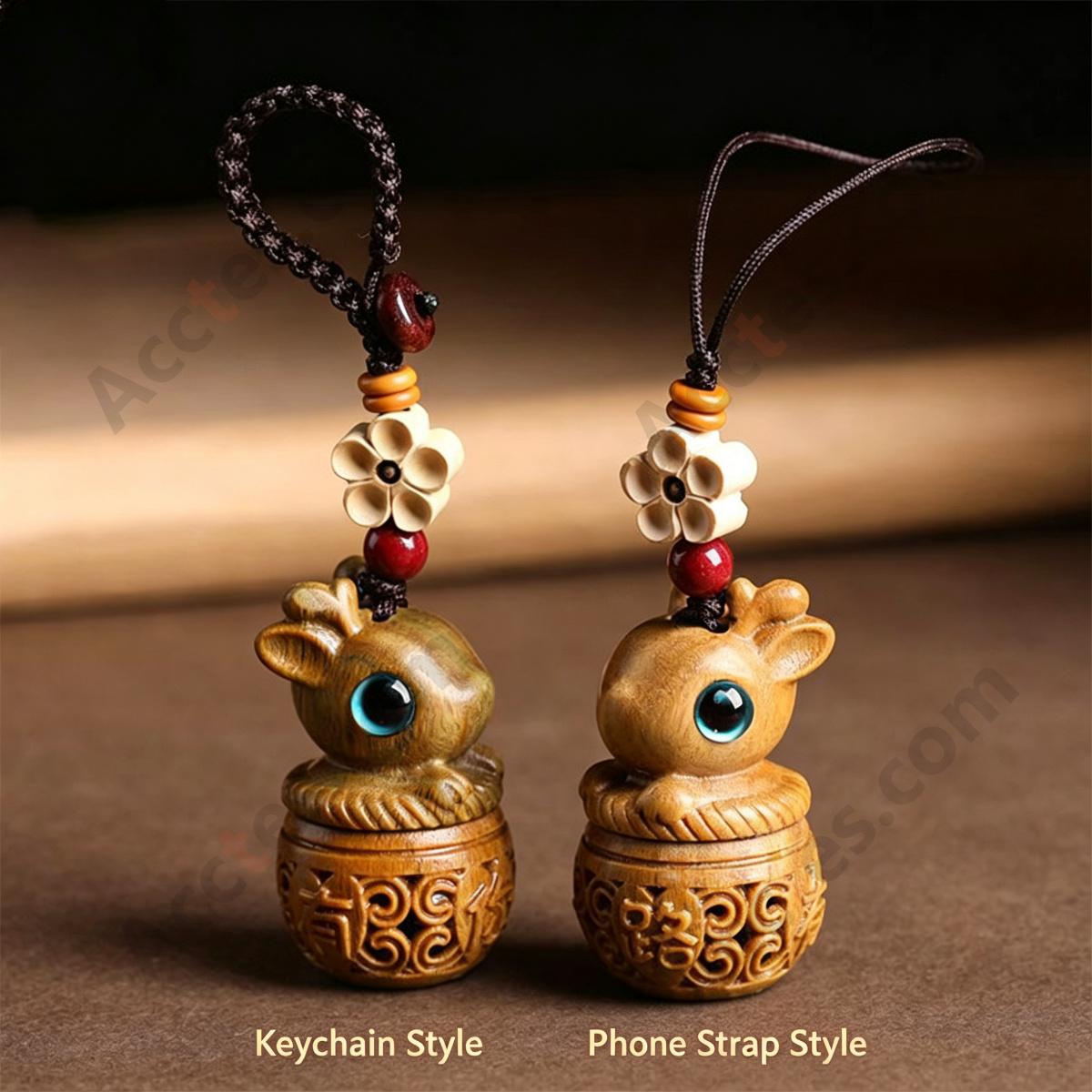 Deer‑Baby Style IC Induction Card Keychain Pendant Vehicle Access Key Ornament