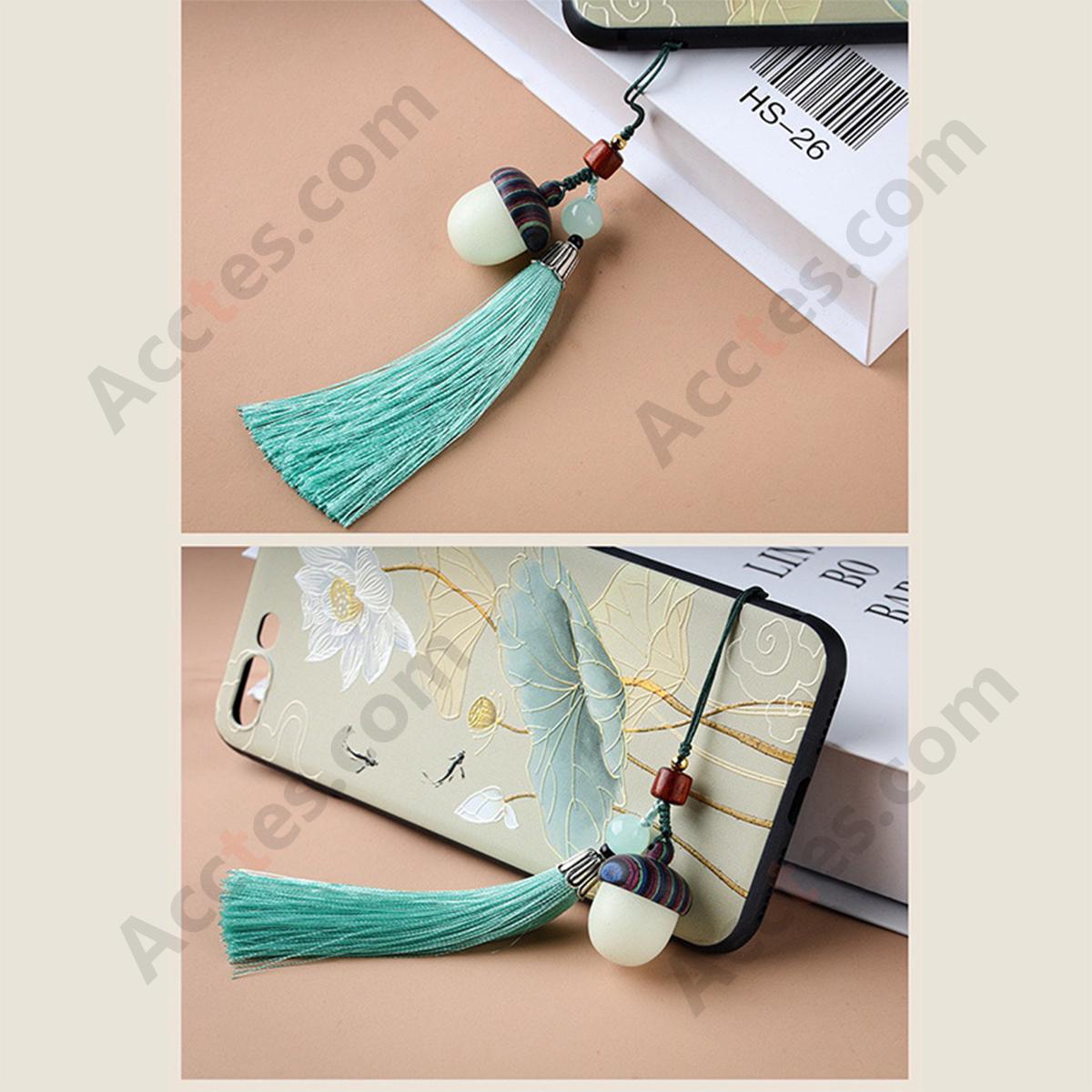 Luminous Stone Acorn Shape Smart Key Pendant With IC Card Tassel Decoration