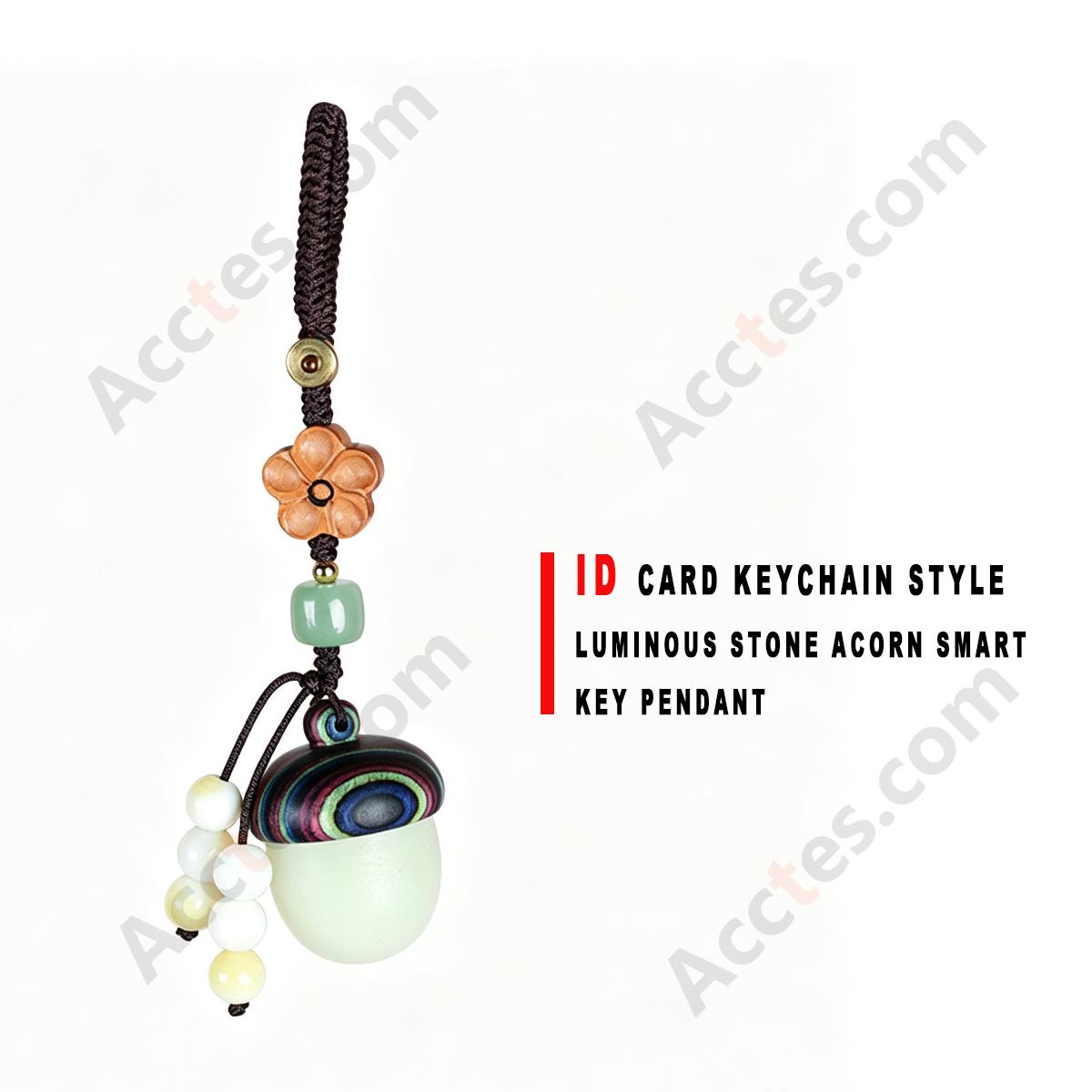 Luminous Stone Acorn Smart Keychain Pendant With ID Induction Card Accessory