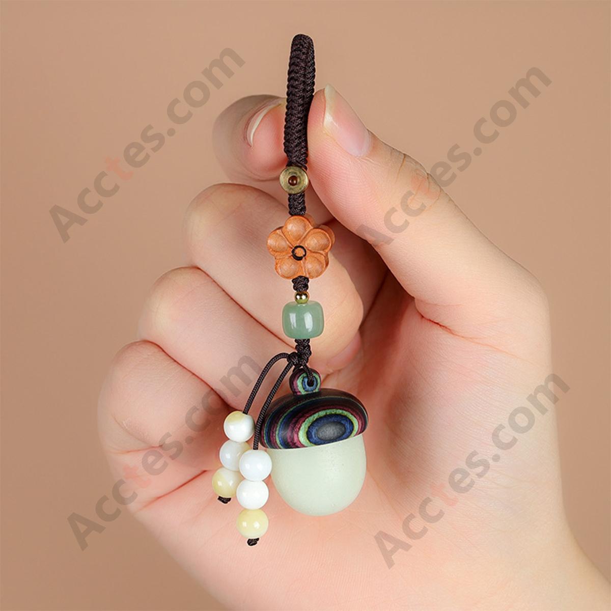 Luminous Stone Acorn Smart Keychain Pendant With IC Induction Card Accessory