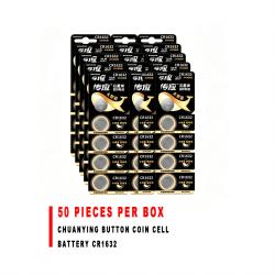 Chuanying CR1632 3V Lithium Coin Cell Battery 50Pcs Full Box For Car Remote Key