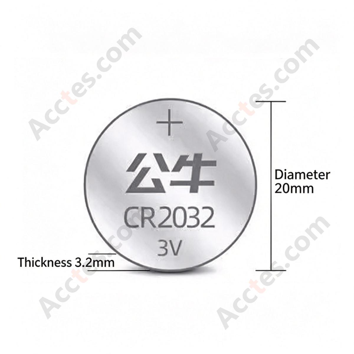 CR2032 3V Universal Lithium Coin Cell Battery 1‑Pack For Vehicle Remote Fob Key