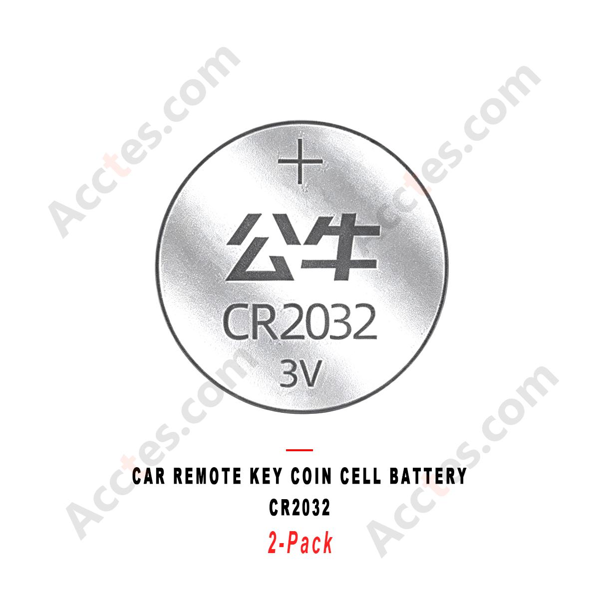 CR2032 3V Lithium Coin Cell Battery 2‑Pack Replacement For Vehicle Remote Key Fob