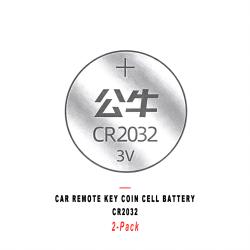 CR2032 3V Lithium Coin Cell Battery 2‑Pack Replacement For Vehicle Remote Key Fob
