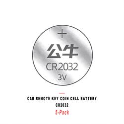 CR2032 3V Lithium Coin Cell Battery 5‑Pack Replacement For Vehicle Remote Key Fob