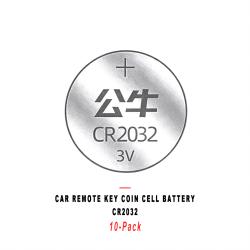 CR2032 3V Lithium Coin Cell Battery 10‑Pack Replacement For Vehicle Remote Key Fob