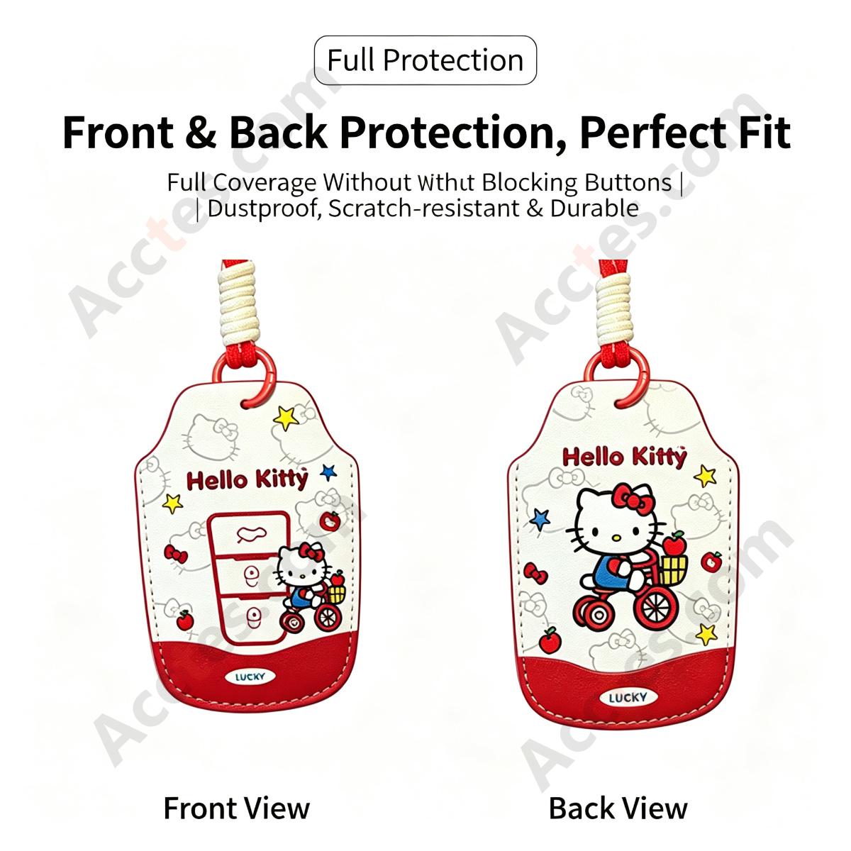 Cute KT‑Cat Pattern Silicone Protective Sleeve For Card‑Style Smart Key Card
