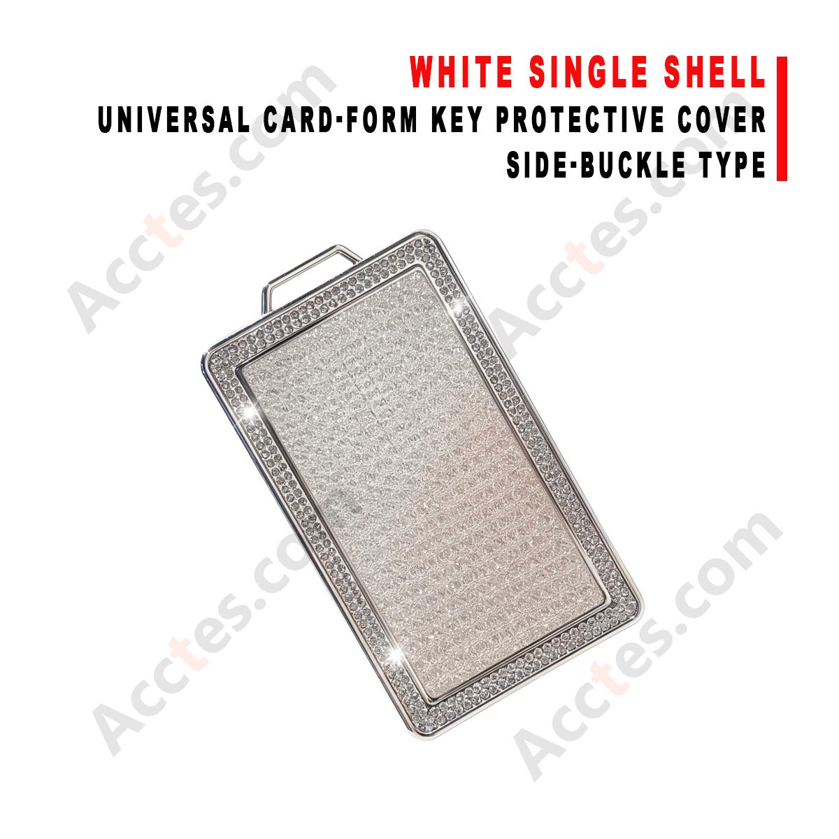 White Single Shell Universal Smart Card Key Protective Sleeve With Side Buckle Anti‑Wear