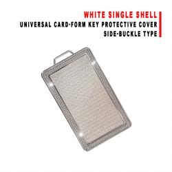 White Single Shell Universal Smart Card Key Protective Sleeve With Side Buckle Anti‑Wear