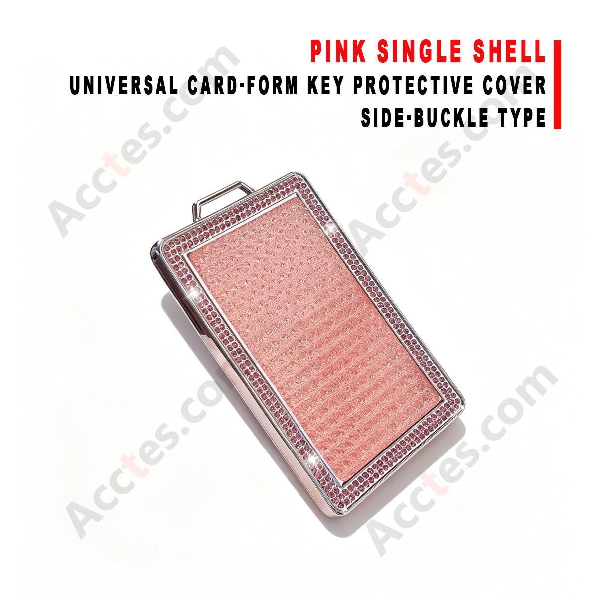 Pink Single Shell Universal Smart Card Key Protective Sleeve With Side Buckle Anti‑Wear