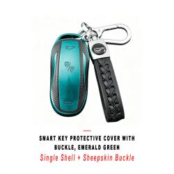 Emerald Green Smart Key Protective Single Shell With Sheepskin Buckle Decorative Key Accessory