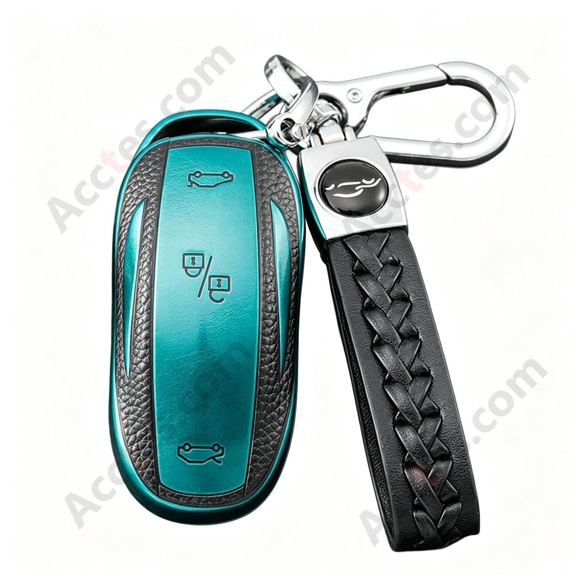 Emerald Green Smart Key Protective Single Shell With Sheepskin Buckle Decorative Key Accessory