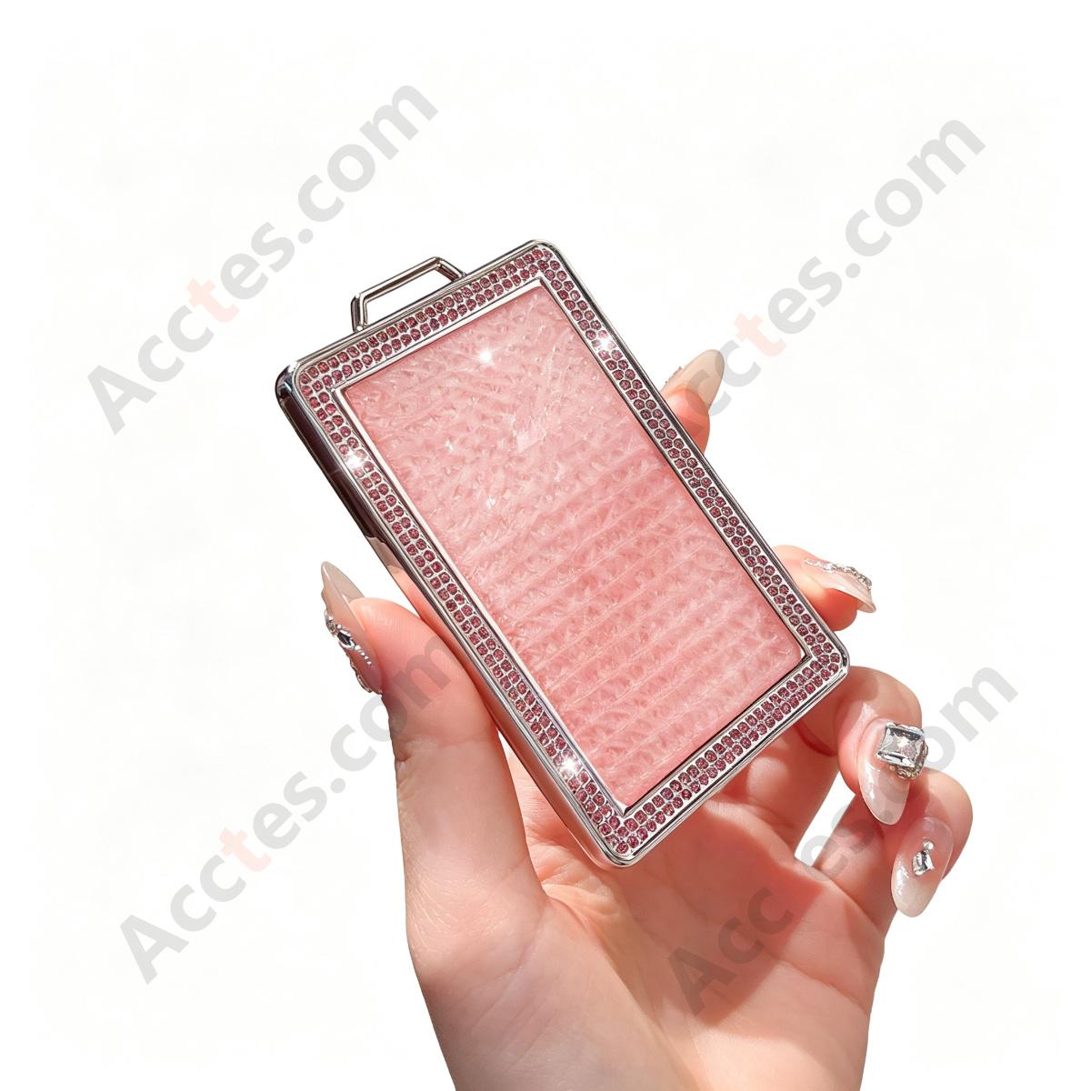 Pink Single Shell Universal Smart Card Key Protective Sleeve With Side Buckle Anti‑Wear