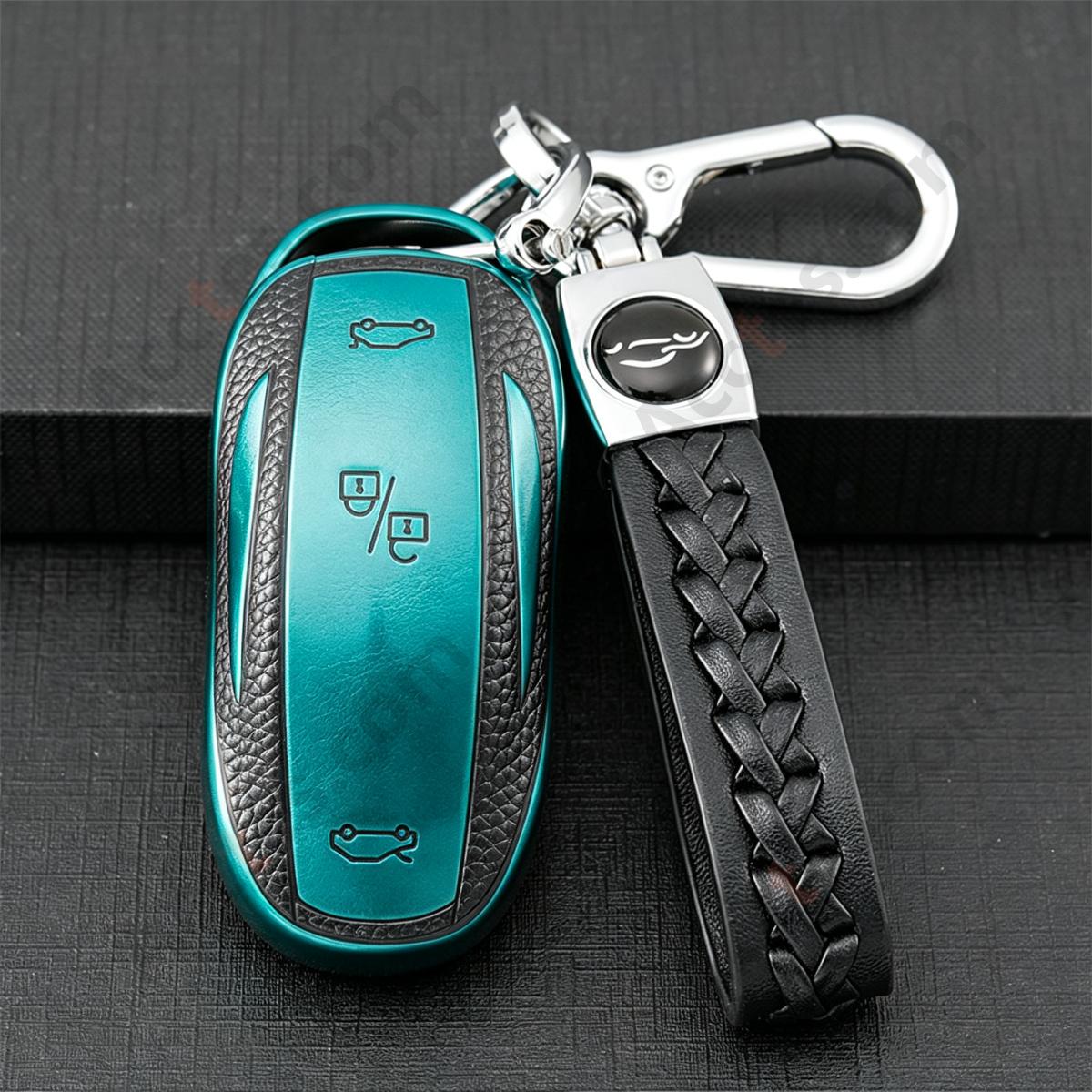 Emerald Green Smart Key Protective Single Shell With Sheepskin Buckle Decorative Key Accessory