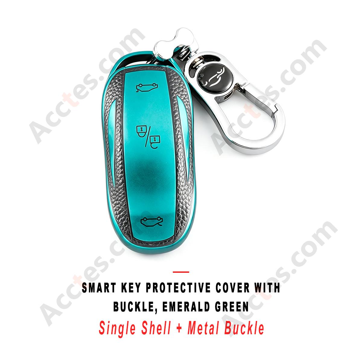 Emerald Green Smart Key Protective Single Shell With Premium Metal Buckle Key Accessory