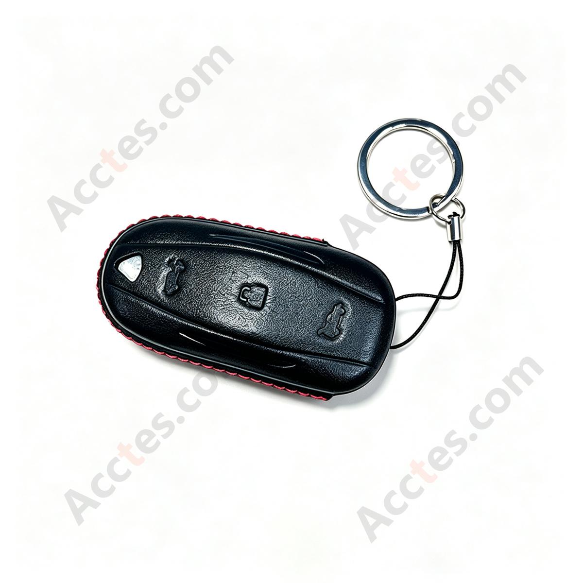 Black Smart Key Protective Shell With Buckle For Model S Anti‑Scratch Decorative Key Sleeve