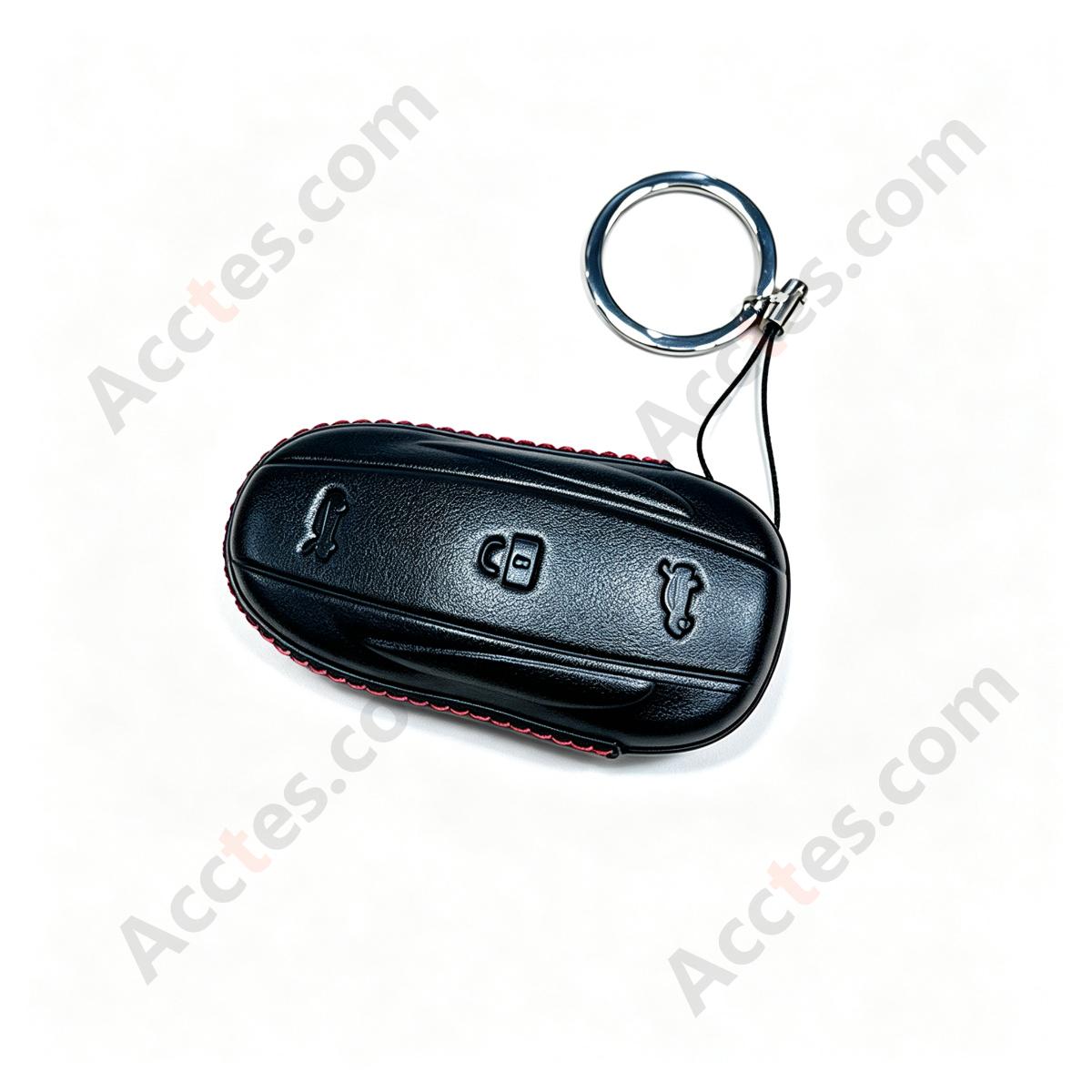 Black Smart Key Protective Shell With Buckle For Model X Anti‑Scratch Decorative Key Sleeve