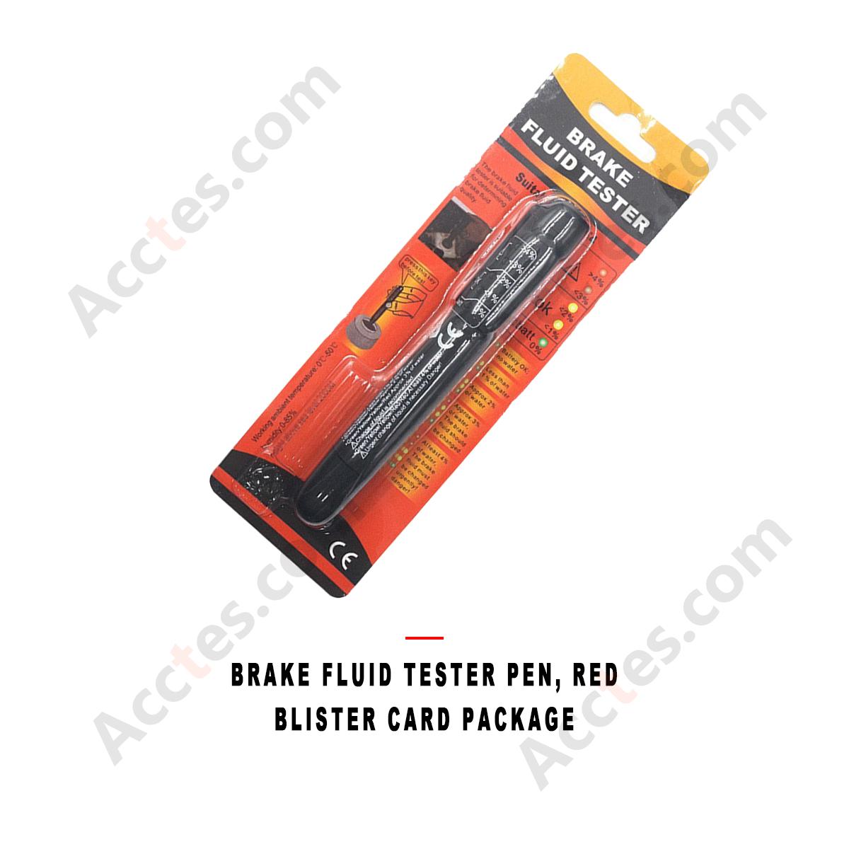 Red Blister Card Pack Brake Fluid Tester Pen For Automobile Brake Fluid Test