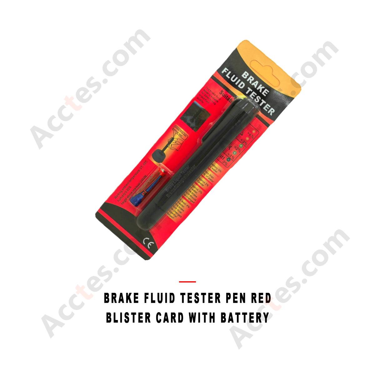 Red Blister Card Brake Fluid Tester Pen With Battery For Automobile Brake Fluid Test