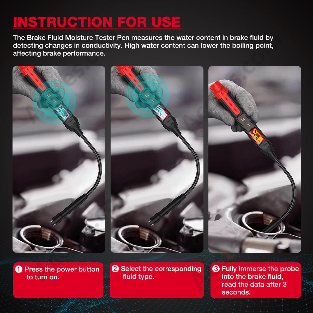 Extended Probe Brake Fluid Moisture Content Tester For Automobile Brake Oil
