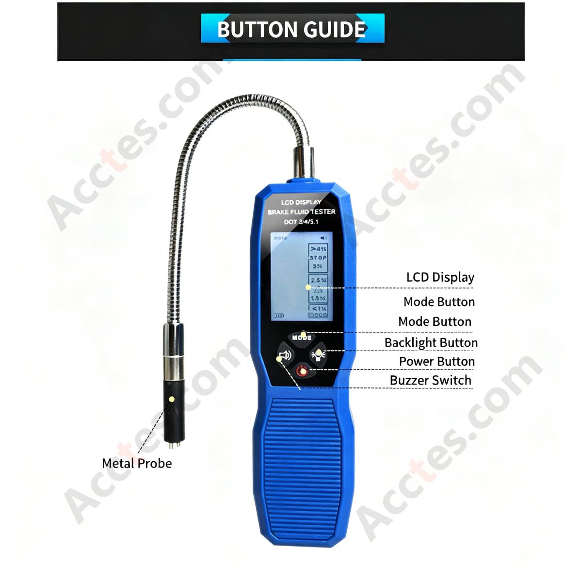 Black White Screen Brake Fluid Tester Pen For Automobile Brake Oil Detection
