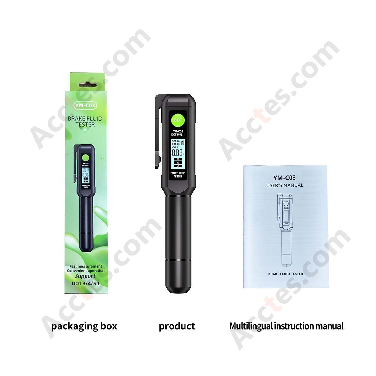 Color Box Pack Brake Fluid Moisture Tester Pen For Automobile Brake Oil Test