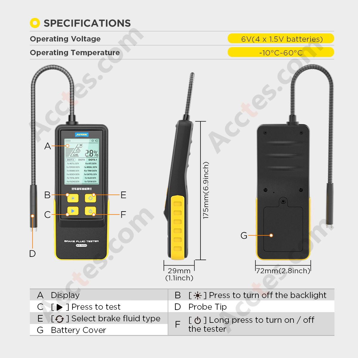 Portable Automotive Brake Fluid Tester Pen For Car Brake Oil Inspection