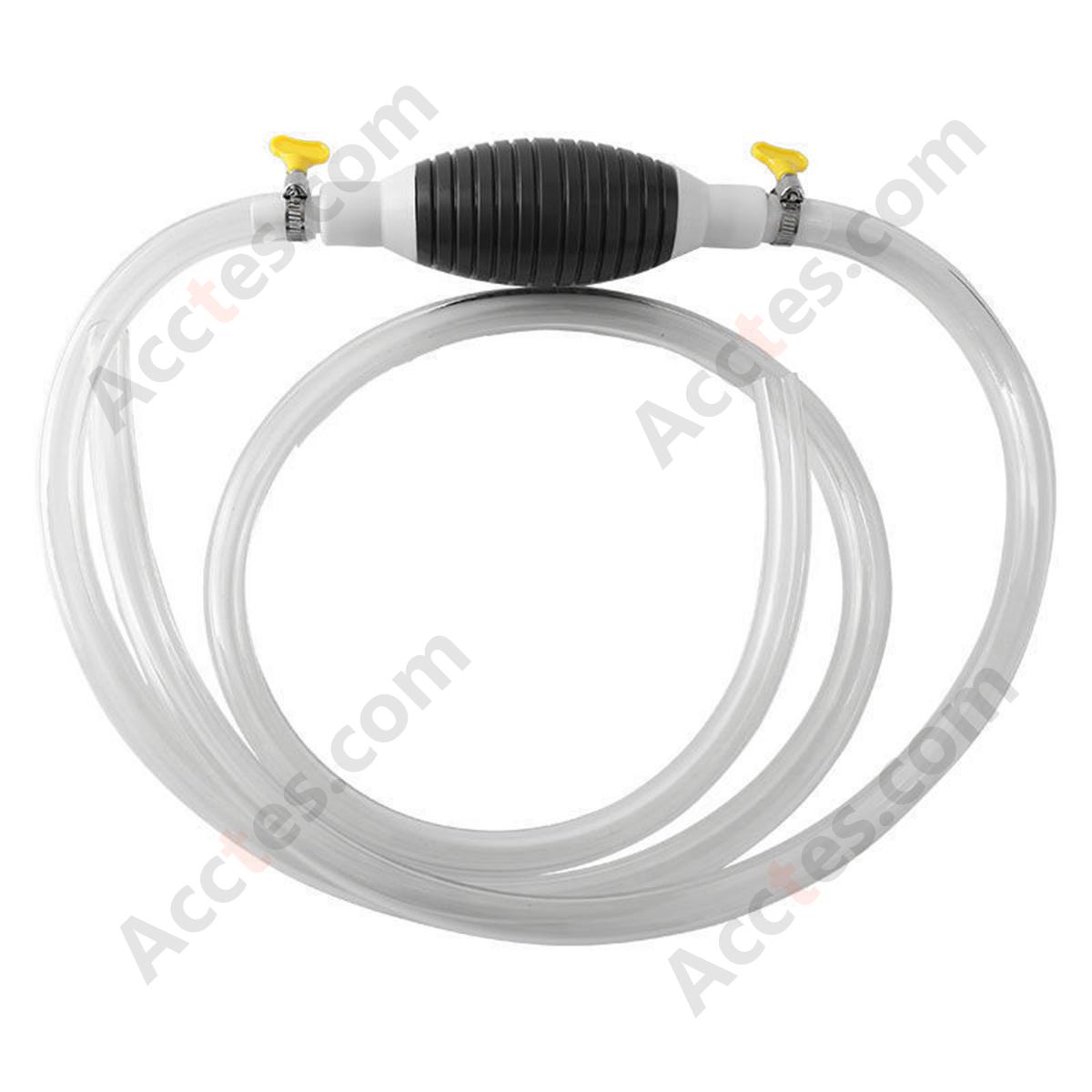 Manual Fuel Oil Siphon Transfer Pump Kit 2M Hose With Air Bag Clamps And Switch