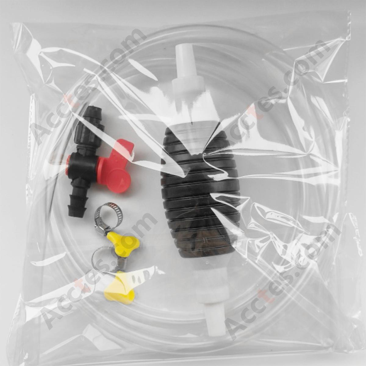 Manual Fuel Oil Siphon Transfer Pump Kit 2M Hose With Air Bag Clamps And Switch