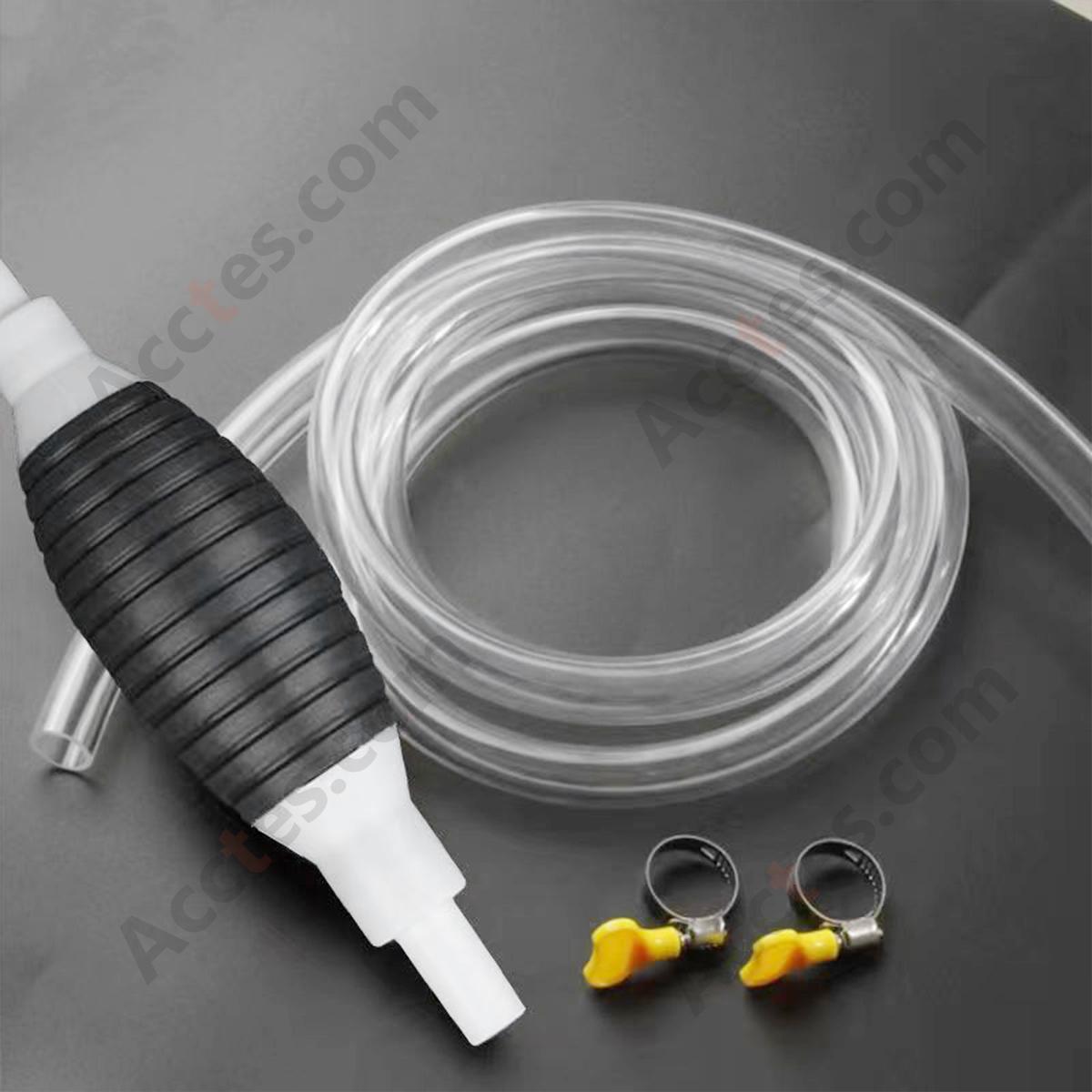 Manual Fuel Oil Siphon Transfer Pump Kit 3M Hose With Air Bag Clamps And Switch