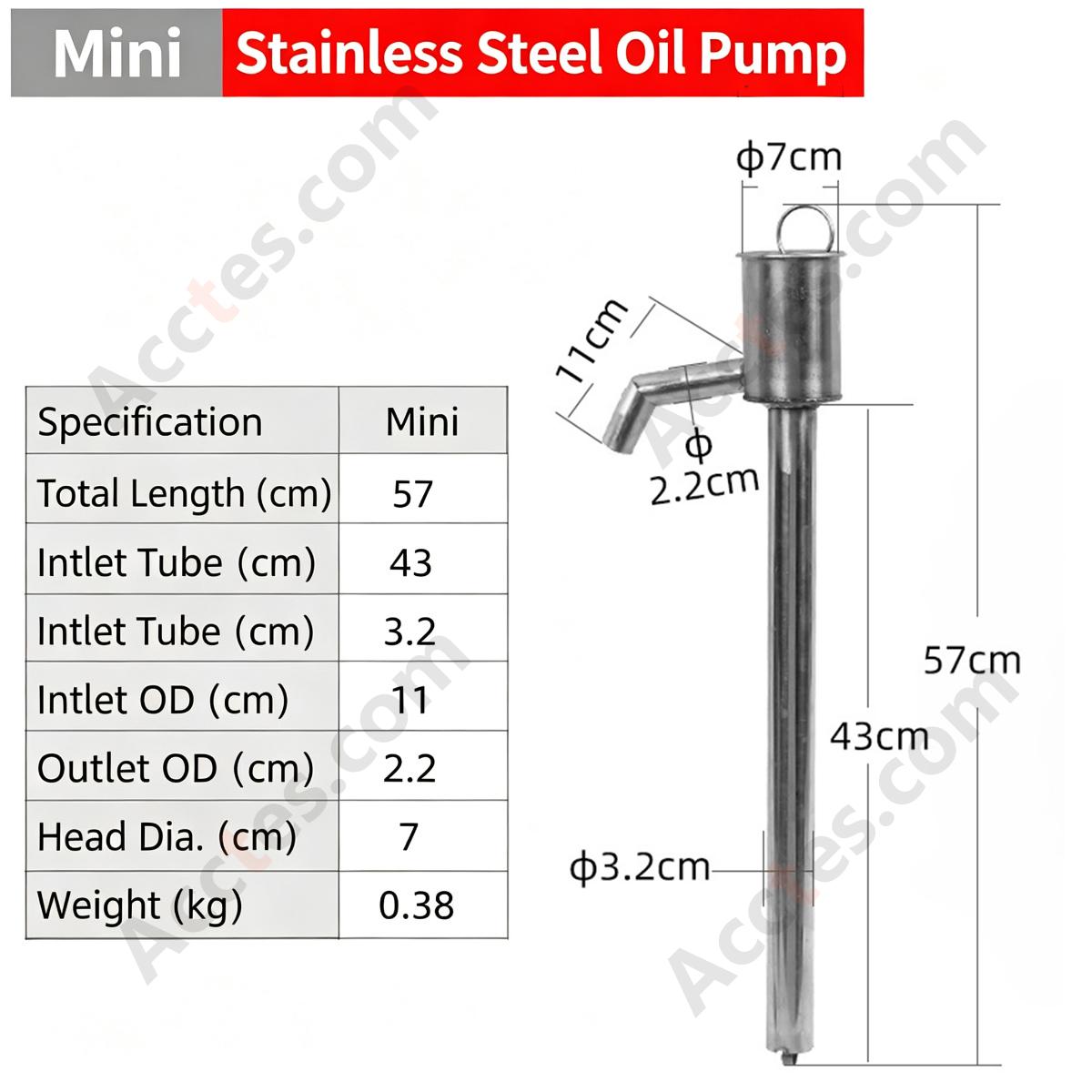 Multi-Purpose Stainless Steel Manual Oil Extractor Pump Small Size For Car
