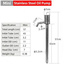 Multi-Purpose Stainless Steel Manual Oil Extractor Pump Small Size For Car