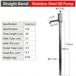 Multi-Purpose Stainless Steel Manual Oil Extractor Pump Cylinder Type For Car