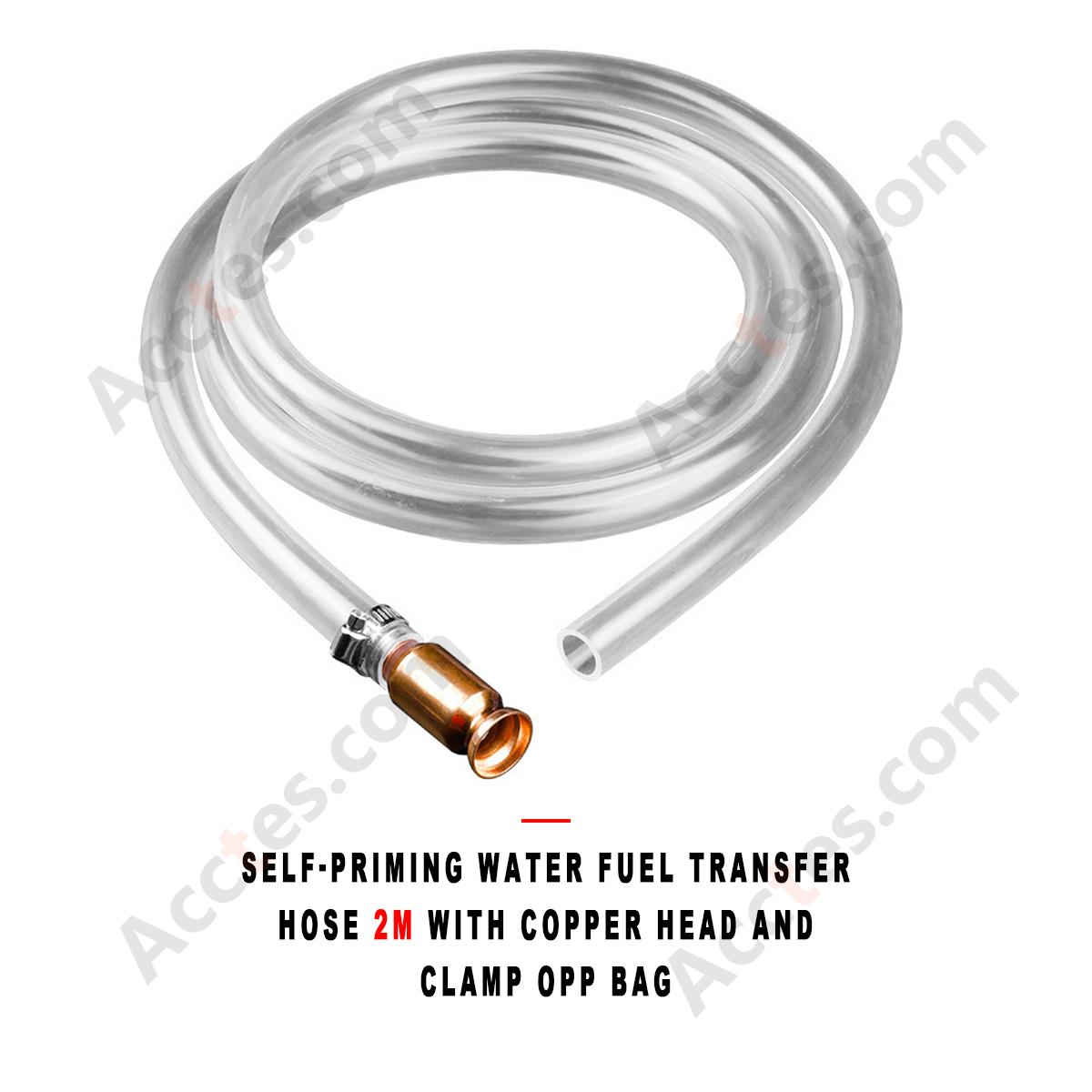 Self-Priming Fuel Water Transfer Hose 2M With Copper Head Clamp OPP Bag Pack