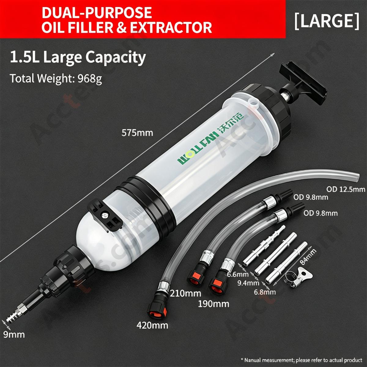 Syringe Type Oil Extractor Pump 1500ml Large Gear Oil Filling Tool