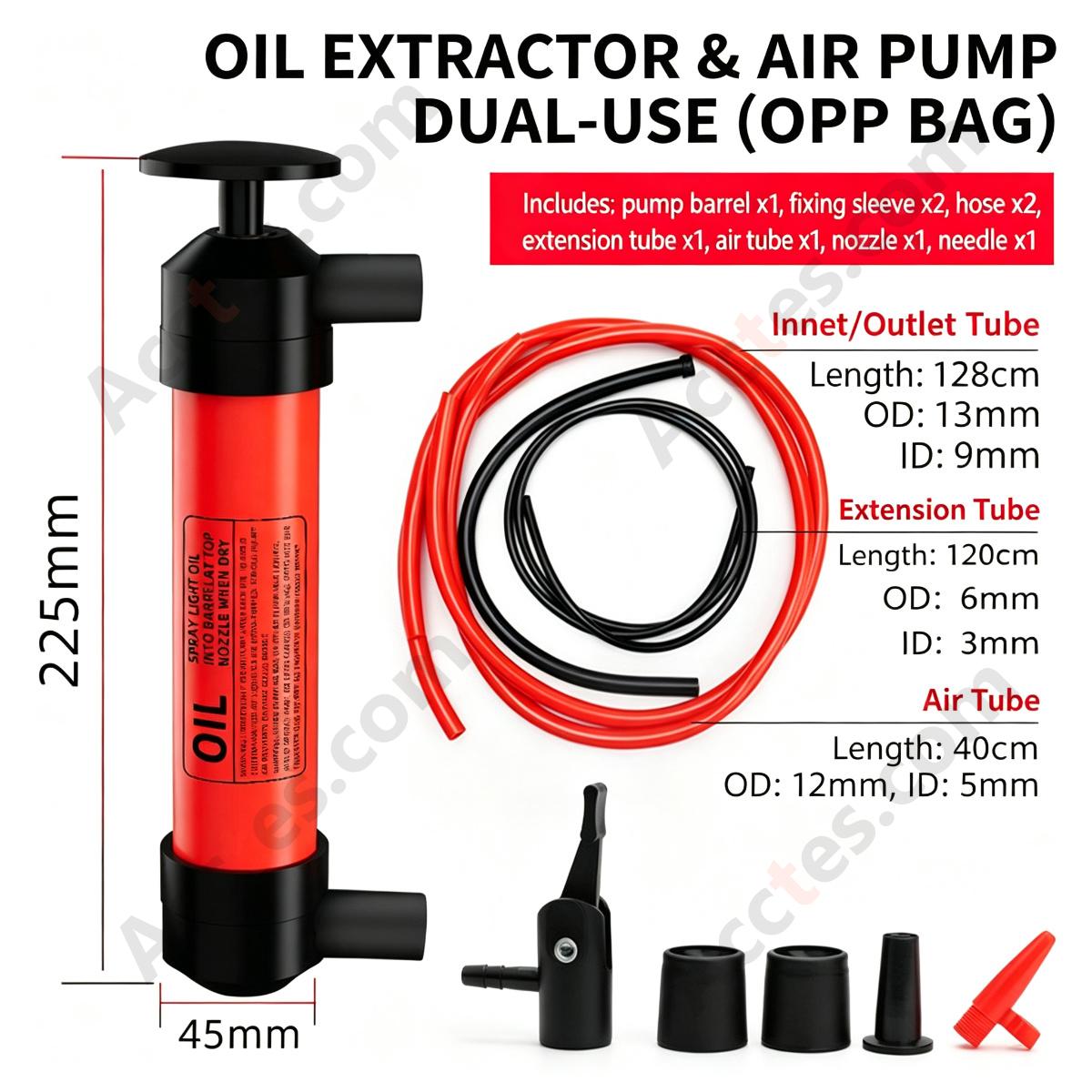 Manual Self-Priming Oil Extractor Pump Upgrade Dual Function Oil And Air Transfer