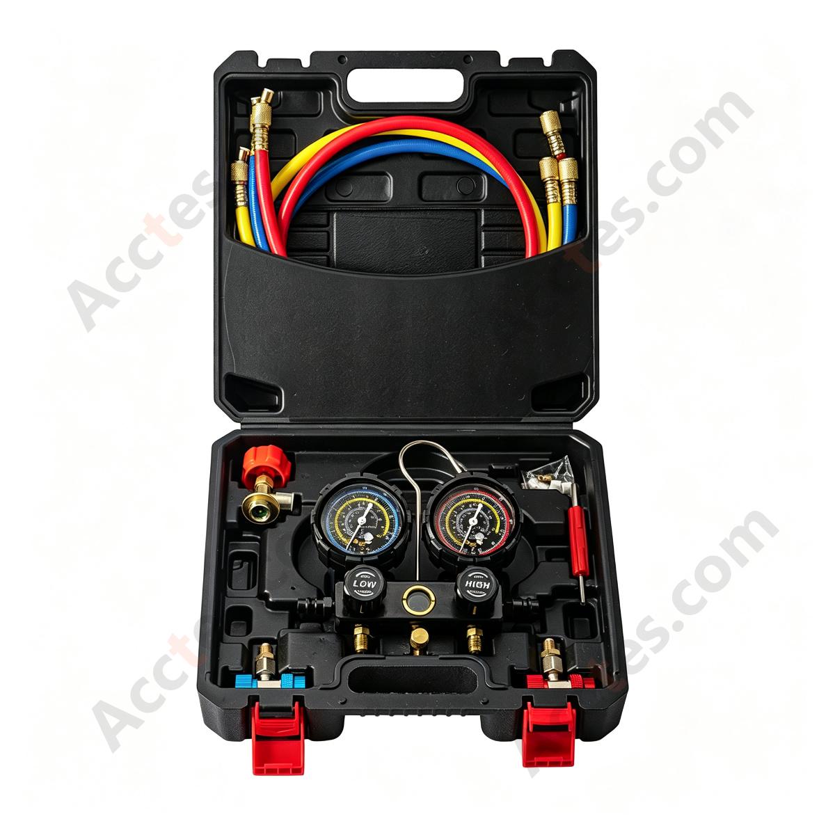 Automotive AC Refrigerant Manifold Gauge Set Dual Gauge Dry Type For R134a R410a