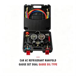 Automotive AC Refrigerant Manifold Gauge Set Dual Gauge Oil Type For R134a R410a